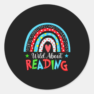 Sticker Rond Lecture de livres lecteur amoureux bibliothécaire