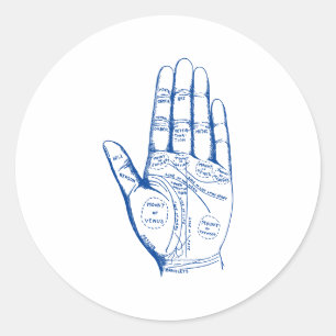 Sticker Rond Lecture de Palmiste vintage