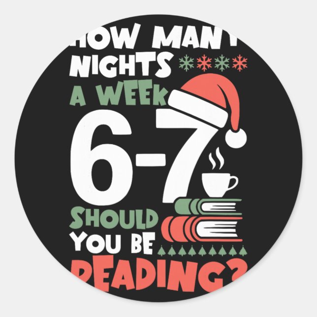 Sticker Rond Lecture drôle 67 Mème Prof d'anglais Noël Bo (Devant)