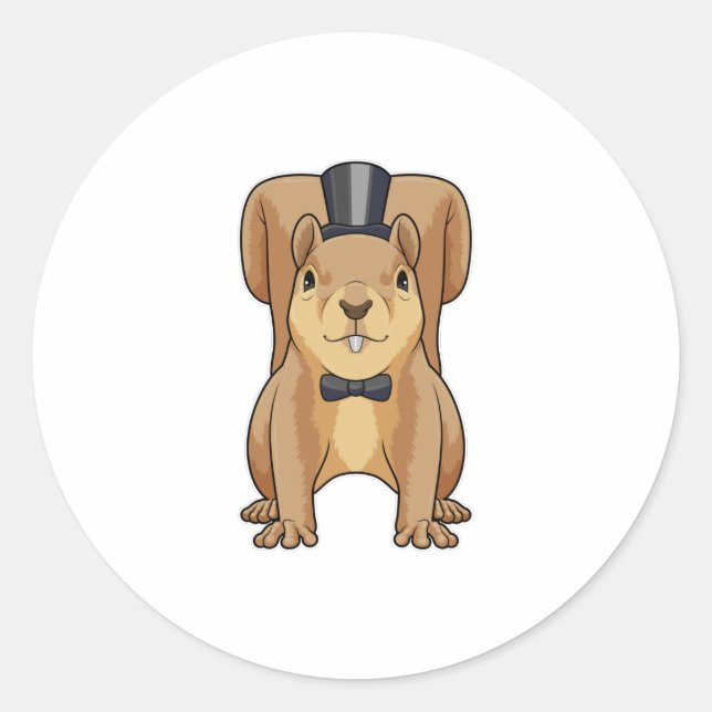 Sticker Rond L'écureuil en groom avec costume (Devant)