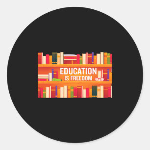 Sticker Rond L'éducation est la liberté Histoire noire Afrique