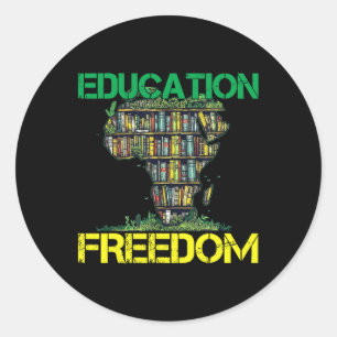 Sticker Rond L'éducation est la liberté Mois de l'histoire des 