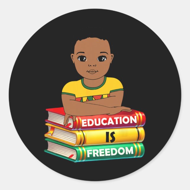 Sticker Rond L'éducation est la liberté Mois de l'histoire des  (Devant)