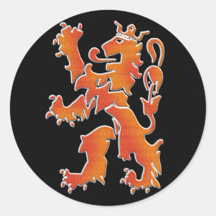 Sticker Rond Leeuw d'Oranje - lion néerlandais