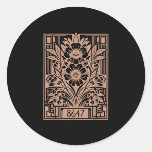 Sticker Rond Leftist, 86 47 Anti Trump, Feministe Florale