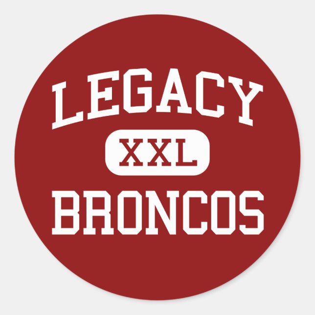 Sticker Rond Legacy - Broncos - Lycée - Mansfield Texas (Devant)