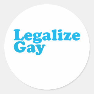 Sticker Rond Légaliser gay bébé bleu