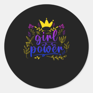 Sticker Rond L'égalité du pouvoir féministe