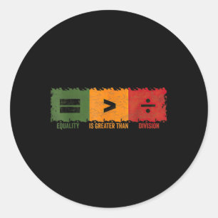 Sticker Rond L'Égalité Est Plus Grande Que La Division Math His