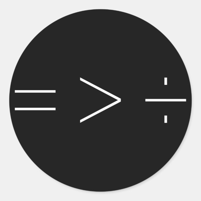 Sticker Rond L'égalité est plus grande que la division noire (Devant)