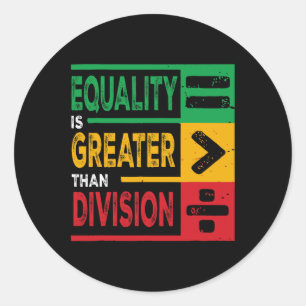 Sticker Rond L'Égalité Est Supérieure À La Division Math Bhm Ju