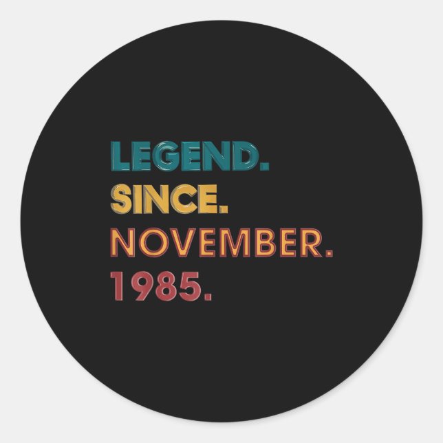 Sticker Rond Legend 1985 40th Birthday For Men Women 40 Year Ol (Devant)