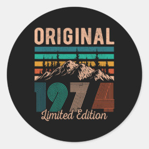 Sticker Rond Légendaire depuis 1974 Anniversaire Randonnée Mont