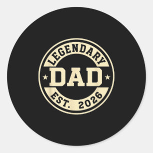 Sticker Rond Légendaire Papa Établie 2026 Célébrer Père Ne