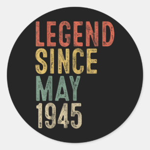 Sticker Rond Légende 1945 Cadeaux d'anniversaire 80 ans pour ho