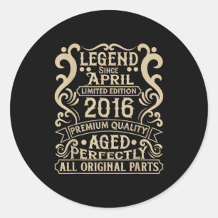 Sticker Rond Légende depuis avril 2016 âgé parfaitement 10 ans
