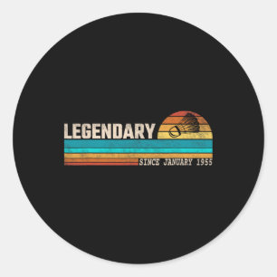 Sticker Rond Légende du joueur de badminton depuis janvier 1955