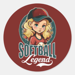 Sticker Rond Légende du softball