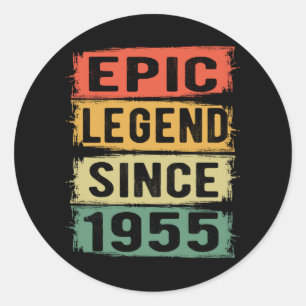 Sticker Rond Légende Épique Depuis 1955 Vintage Cadeau d'annive