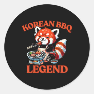 Sticker Rond Légende Red Panda Korean Bbq