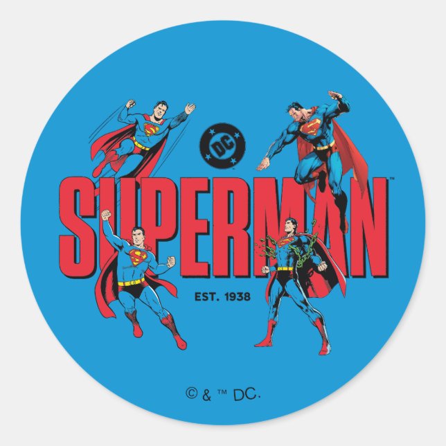 Sticker Rond Légendes de Superman pour toujours Graphique (Devant)