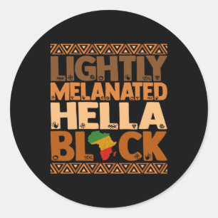 Sticker Rond Légèrement Mélanisée Hella Mois de l'Histoire Noir