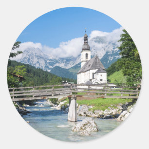 Sticker Rond L'église paroissiale de Ramsau