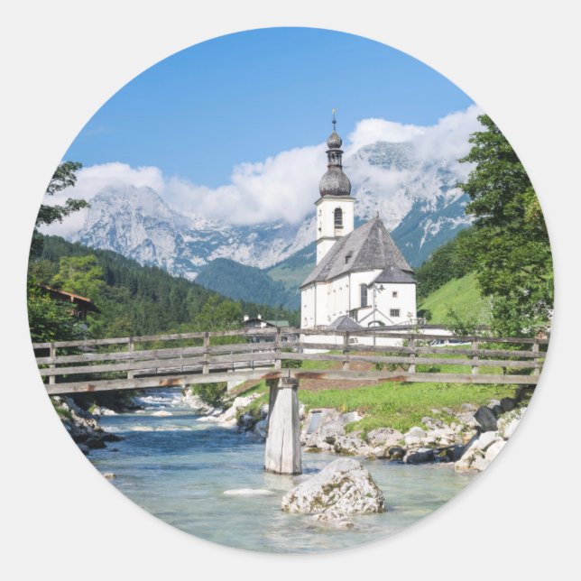 Sticker Rond L'église paroissiale de Ramsau (Devant)