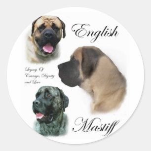 Sticker Rond Legs anglais de mastiff
