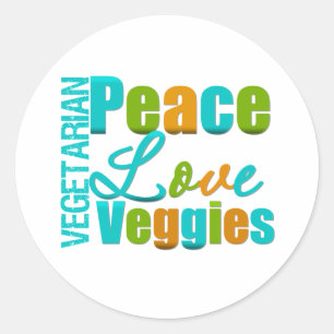 Sticker Rond Légume végétarien d'amour de paix
