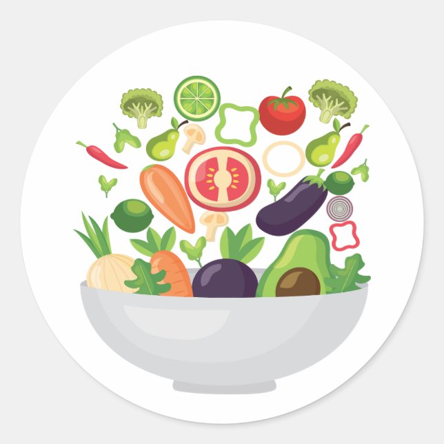 Sticker Rond légumes alimentation saine (Devant)