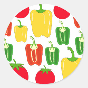 Sticker Rond Légumes colorés.