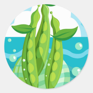 Sticker Rond Légumes de haricots verts bio