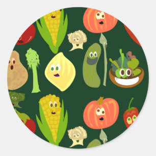 Sticker Rond Légumes malins !