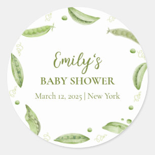 Sticker Rond Légumes verts Pois sucrés dans Baby shower de pois