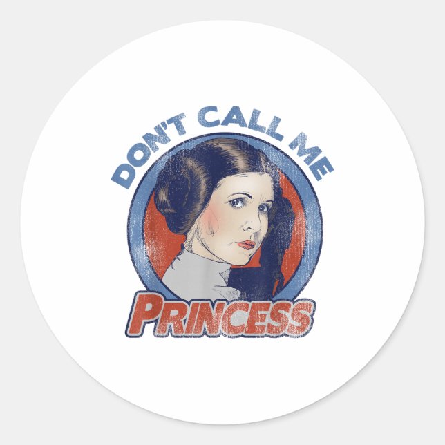 Sticker Rond Leia Don't Call Me Princess Graphic C1  (Devant)