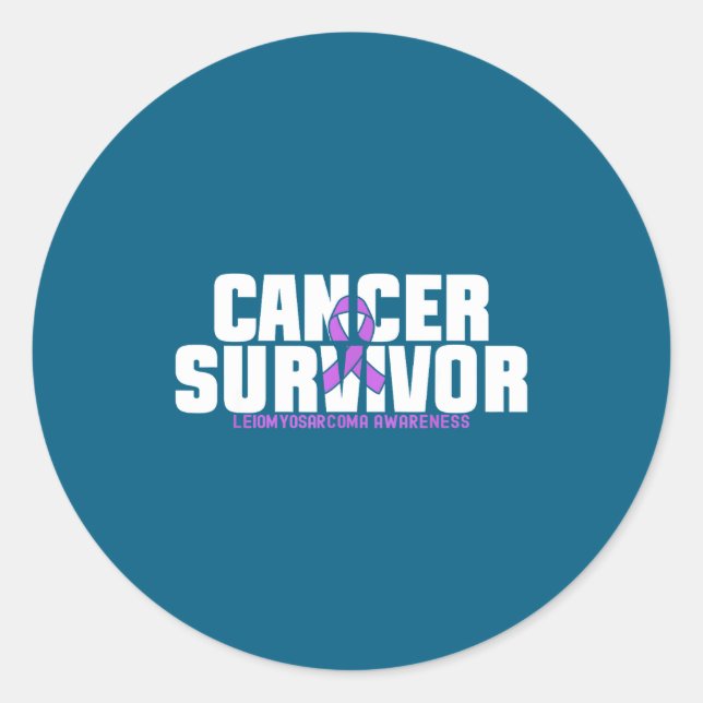 Sticker Rond Leiomyosarcoma Cancer Survivor Fighter Awareness (Devant)