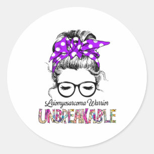 Sticker Rond Leiomyosarcoma Sensibilisation Ribbon Support Cade