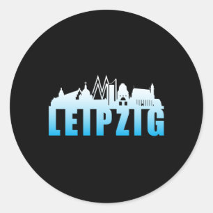 Sticker Rond Leipzig Allemagne Ville Ville Paysage Drôle Idée c