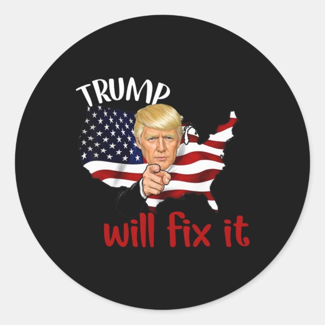 Sticker Rond L'Élection De Trump En 2024 Résoudra Sa Conception (Devant)