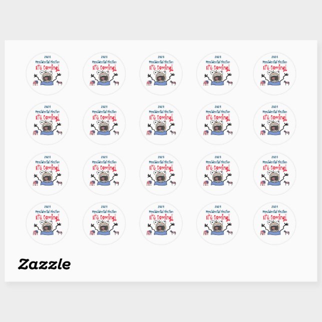 Sticker Rond L'élection présidentielle de 2024, c'est à venir ! (Feuille)