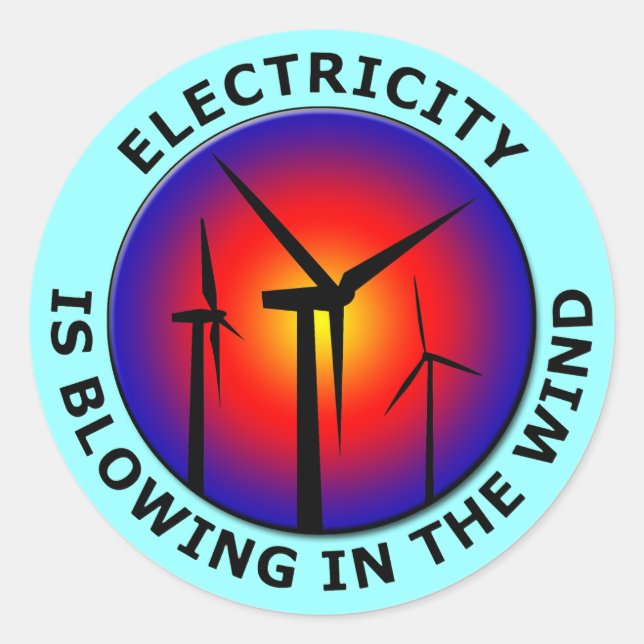 Sticker Rond L'Électricité Est En Train De Briller Dans Le Vent (Devant)