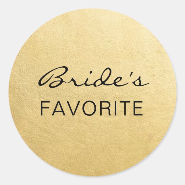 Sticker Rond L'Élégante BRIDE's FAVORITE Mariage Cadeaux Favors (Devant)