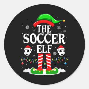 Sticker Rond L'Elf de Foot Famille Drôle de Noël Football