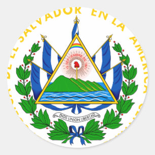Sticker Rond l'emblème d'el salvador