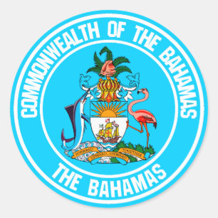 Sticker Rond L'Emblème des Bahamas