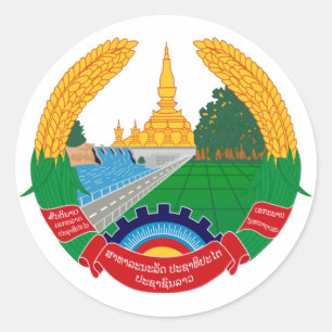Sticker Rond L'emblème du Laos