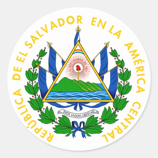 Sticker Rond l'emblème du salvador (Devant)