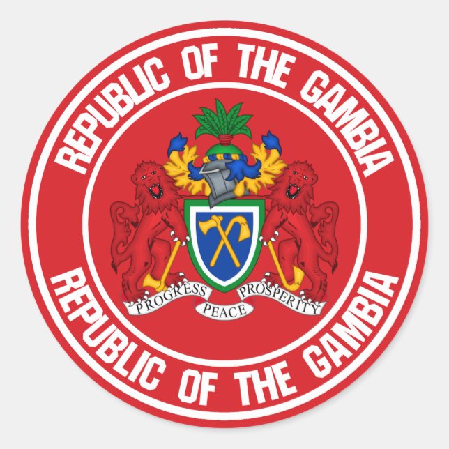 Sticker Rond L'Emblème Rond Gambien (Devant)