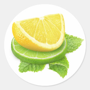 Sticker Rond Lemon and lime slices